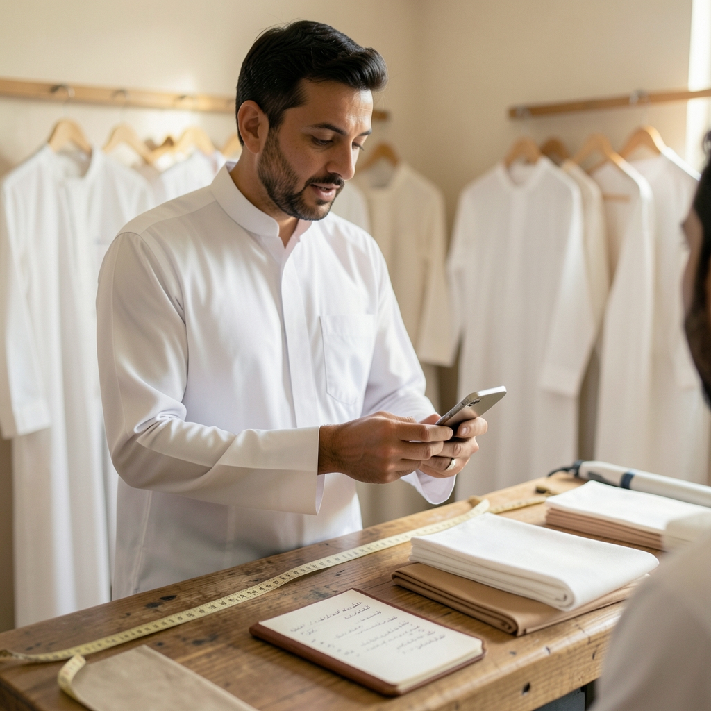 تسويق محل الثوب السعودي عبر واتساب: من رسالة إلى حجز